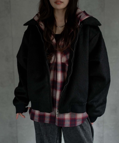 ブルゾン アウター 「ユニセックス商品」シャギーダブルZIPブルゾン メンズ レディース | CREARE -LINO- | 15