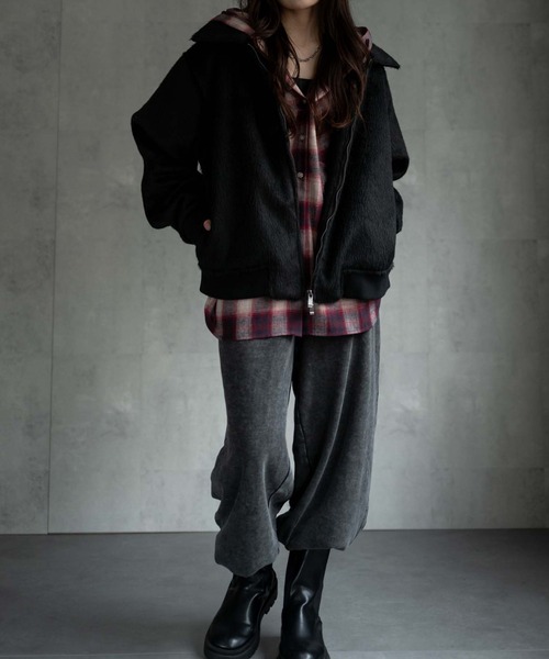 ブルゾン アウター 「ユニセックス商品」シャギーダブルZIPブルゾン メンズ レディース | CREARE -LINO- | 14