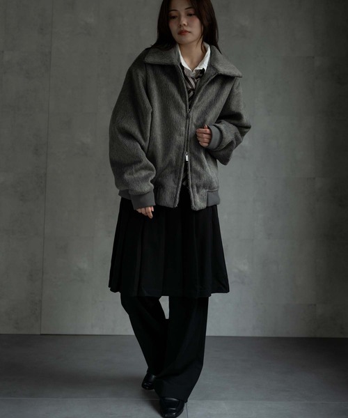 ブルゾン アウター 「ユニセックス商品」シャギーダブルZIPブルゾン メンズ レディース | CREARE -LINO- | 04