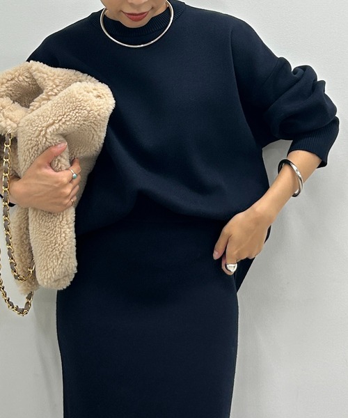 Loungedress（ラウンジドレス） 長袖ニット FREE ネイビー レディース