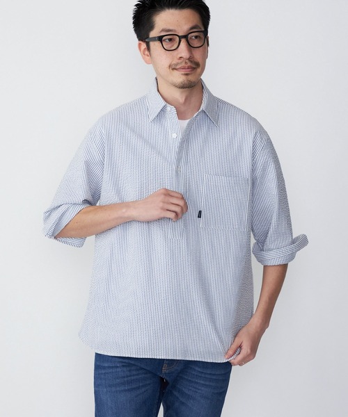 「SHIPS.me」 7分袖シャツ M ネイビー メンズ_画像2