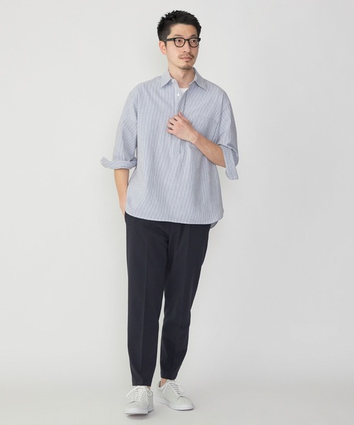 「SHIPS.me」 7分袖シャツ M ネイビー メンズ_画像3