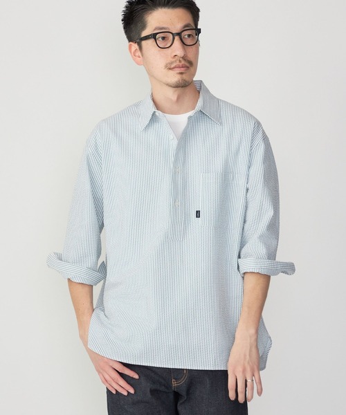 「SHIPS.me」 7分袖シャツ M ネイビー メンズ_画像4