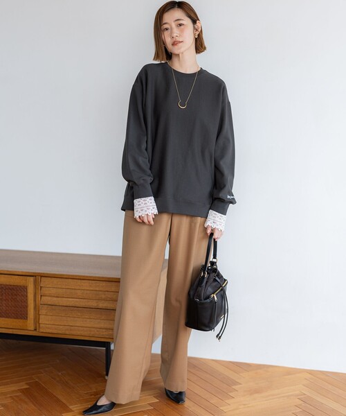 23区(ニジュウサンク) tシャツ ナチュラルコットンベア レース 23区(ニジュウサンク) tシャツ ナチュラルコットンベア レース