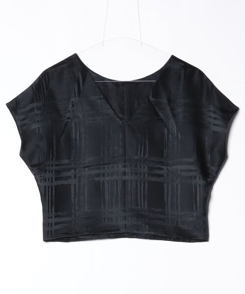 BALENCIAGA（バレンシアガ） シルク チェック柄半袖ブラウス 36 