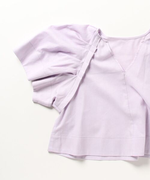 「EMMEL REFINES」 半袖ブラウス FREE ライラック レディース_画像3