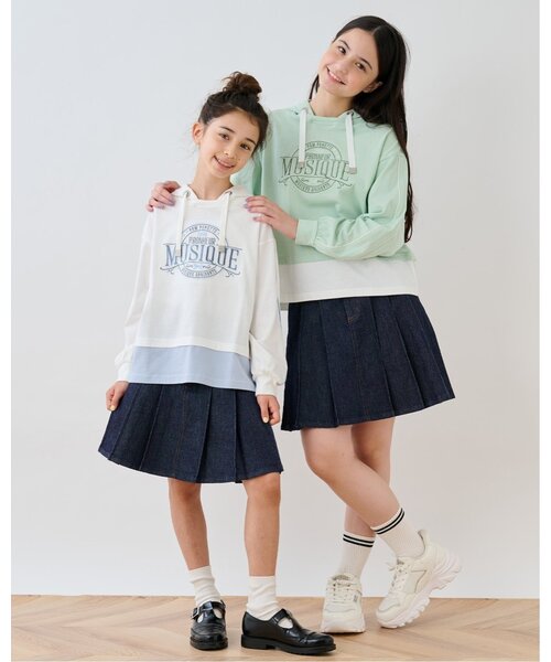 pom ponette junior（ポンポネット ジュニア） パーカー レイヤード風