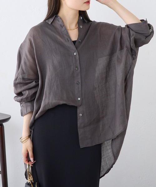 「PUAL CE CIN」 長袖シャツ FREE サーモンピンク レディース_画像8