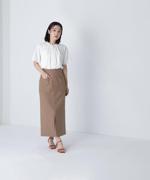 「NATURAL BEAUTY BASIC」 半袖ブラウス SMALL ベージュ レディース_画像5