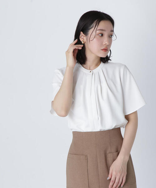 「NATURAL BEAUTY BASIC」 半袖ブラウス SMALL ベージュ レディース_画像6