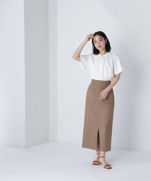 「NATURAL BEAUTY BASIC」 半袖ブラウス SMALL ベージュ レディース_画像9