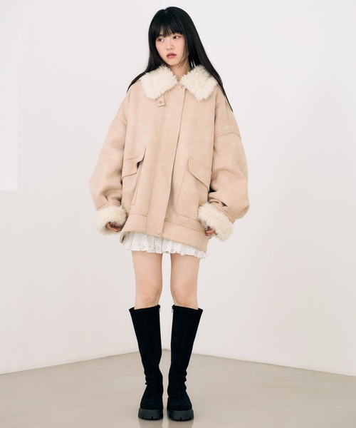 本物✩ムートンコート✩ハイグレード✩柔らか✩軽い✩ファーコート✩ベージュ系 Heather ムートンコート ボアコート 「今季No.1！大注目の愛され