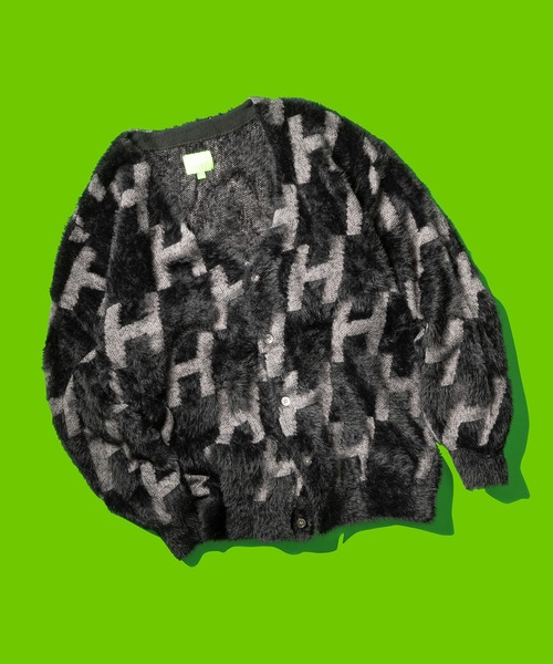 HUF（ハフ） ニットカーディガン LARGE ブラック メンズ : ZOZOTOWN