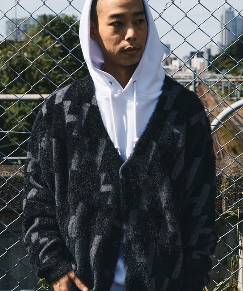 HUF（ハフ） ニットカーディガン LARGE ブラック メンズ : ZOZOTOWN