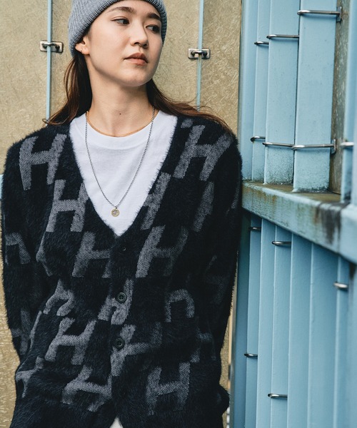 HUF（ハフ） ニットカーディガン LARGE ブラック メンズ : ZOZOTOWN