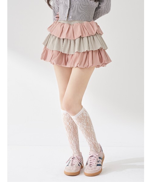 Darich（ダーリッチ） スカート カットフリルミックスミニスカート