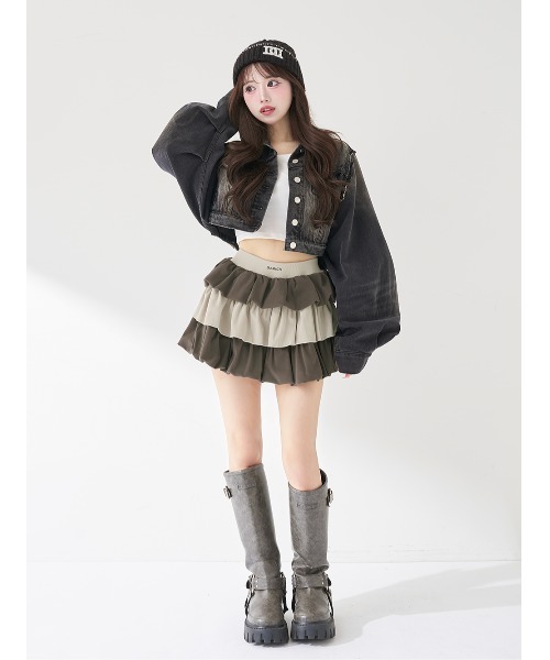 Darich（ダーリッチ） スカート カットフリルミックスミニスカート