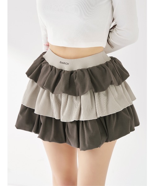 Darich（ダーリッチ） スカート カットフリルミックスミニスカート