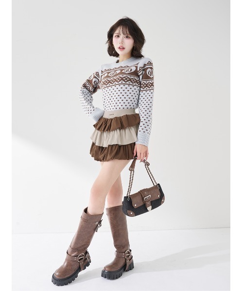 Darich（ダーリッチ） スカート カットフリルミックスミニスカート