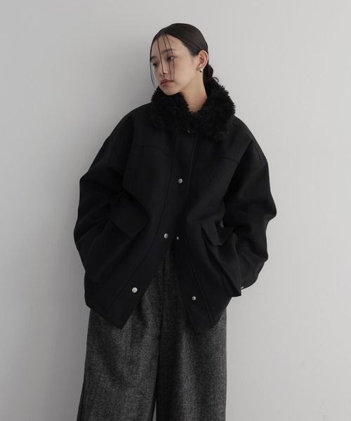 hellam ボア襟付き2wayカバーオール hellam｜ボア襟付き2wayカバーオール | Rakuten Fashion(楽天