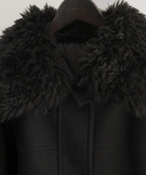 hellam（ヘラム） カバーオール ボア襟付き2wayカバーオール