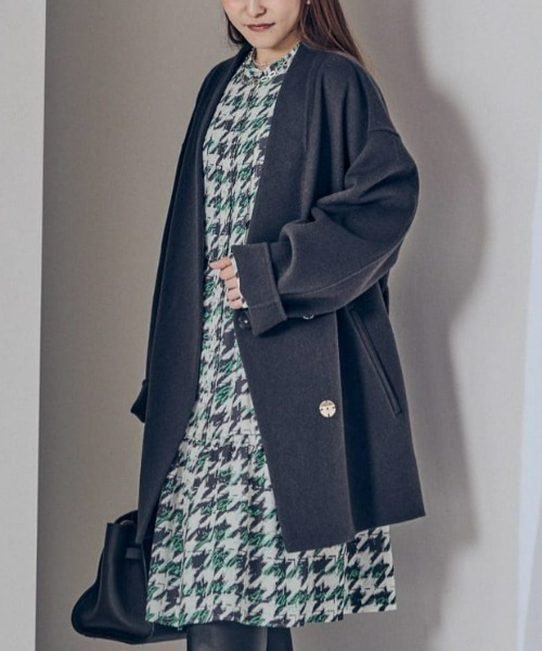 allureville（アルアバイル） ノーカラーコート コート カシミヤ混