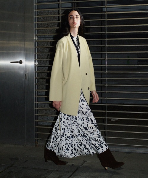 allureville（アルアバイル） ノーカラーコート コート カシミヤ混