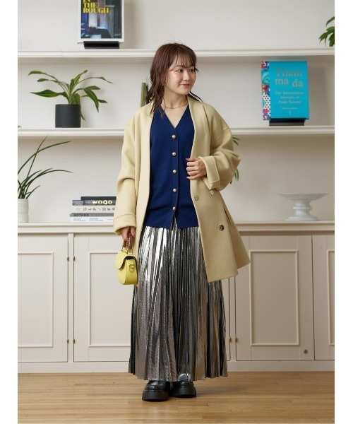 allureville（アルアバイル） ノーカラーコート コート カシミヤ混