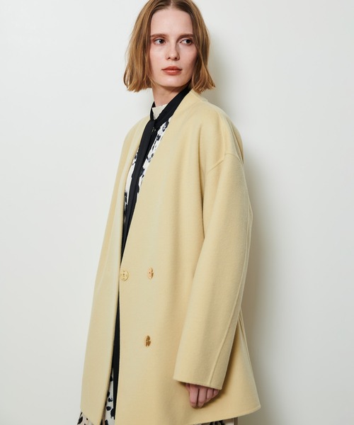 allureville（アルアバイル） ノーカラーコート コート カシミヤ混