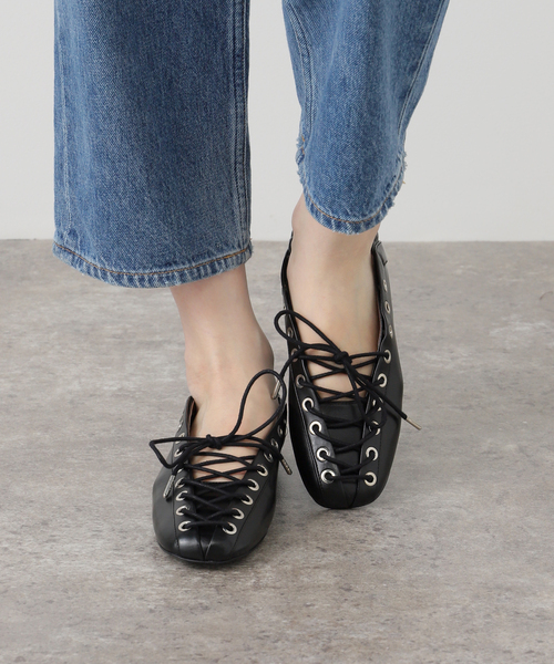 GANNI（ガニー） バレエシューズ パンプス Eyelets Lace Up Ballerina