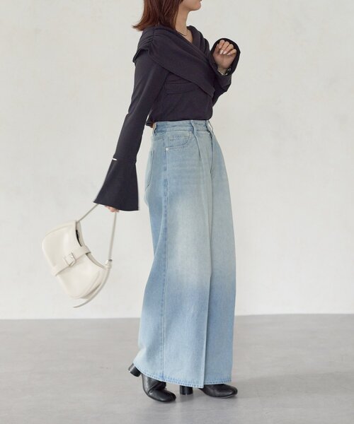 Thevon（ゼヴォン） パンツ 「Yuna企画」ハイウエストタックワイド