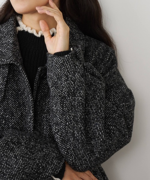 Libra Cue（リブラ キュー） ステンカラーコート コート ヘリンボーン