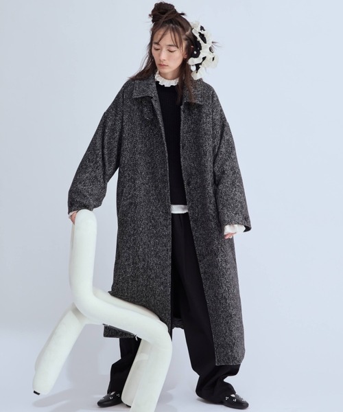 Libra Cue（リブラ キュー） ステンカラーコート コート ヘリンボーン