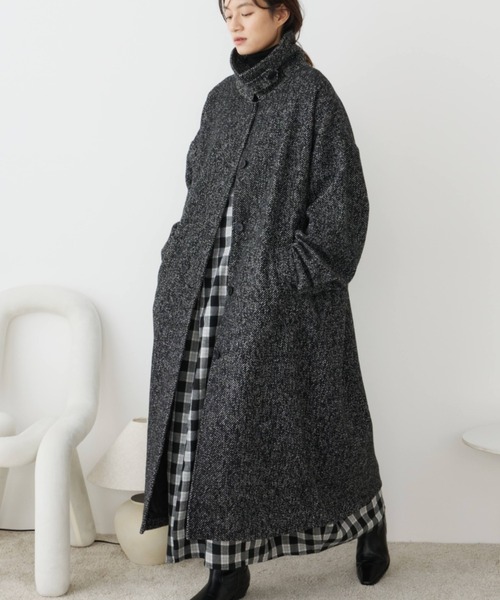 Libra Cue（リブラ キュー） ステンカラーコート コート ヘリンボーン