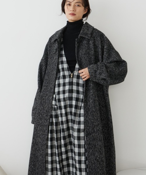 Libra Cue（リブラ キュー） ステンカラーコート コート ヘリンボーン