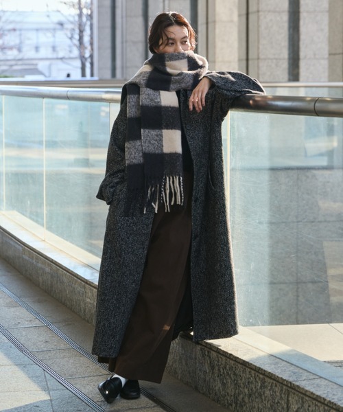 Libra Cue（リブラ キュー） ステンカラーコート コート ヘリンボーン