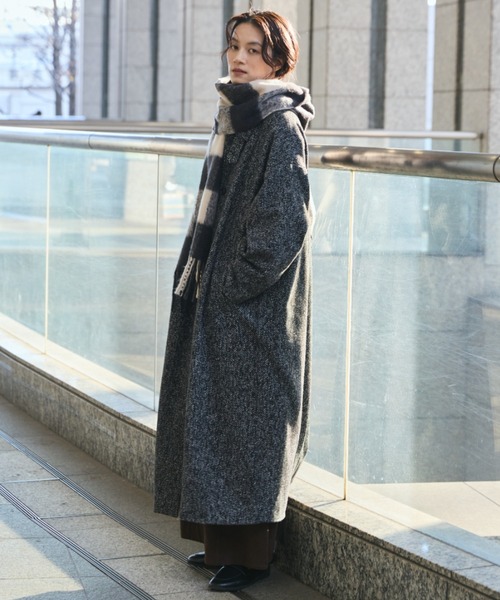 Libra Cue（リブラ キュー） ステンカラーコート コート ヘリンボーン