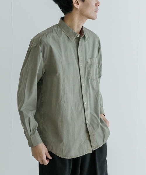 「THOMAS MASON」 長袖シャツ「URBAN RESEARCHコラボ」 MEDIUM カーキ メンズ_画像3