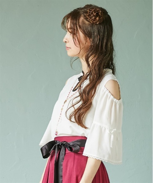 「axes femme POETIQUE」 7分袖ブラウス MEDIUM ブルー レディース_画像3