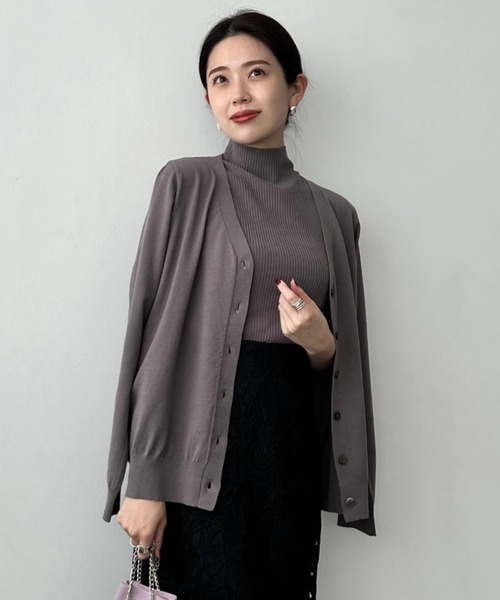 アニュアンス カーディガン anuans（アニュアンス） ニットカーディガン FREE キャメル レディース