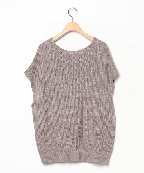 「EFFE BEAMS」 半袖ニット ONE SIZE チャコールグレー レディース_画像2