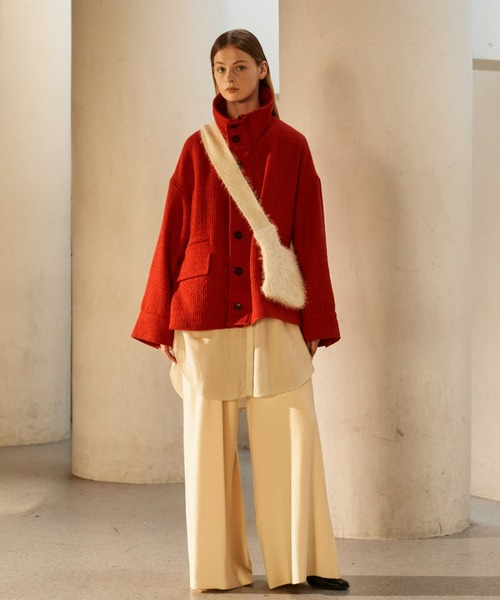 seytoサイズ2 /ツイードボリュームタックブルゾン seyto｜セイト（レディース）のブルゾン（ツイード）通販 - ZOZOTOWN