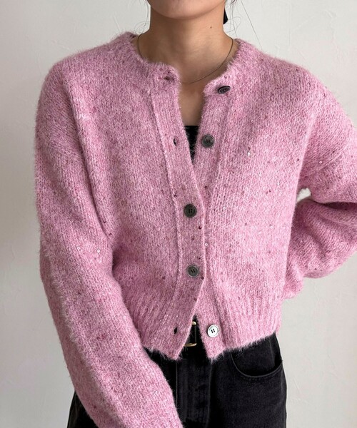 fredy emue（フレディエミュ） カーディガン スパンコールニット