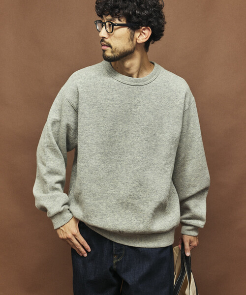 グレー コットン クルーネック スウェット FREAK'S STORE（フリークスストア） トレーナー スウェット リラックス