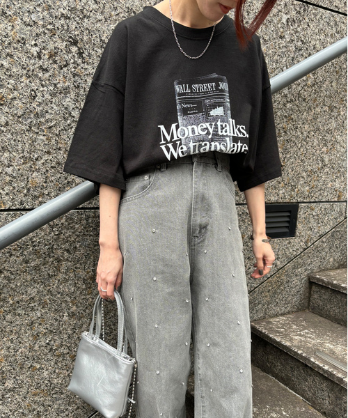 「ISOOK」 半袖Tシャツ FREE ホワイト レディース_画像2