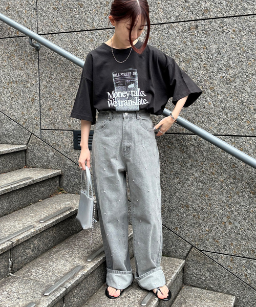 「ISOOK」 半袖Tシャツ FREE ホワイト レディース_画像3