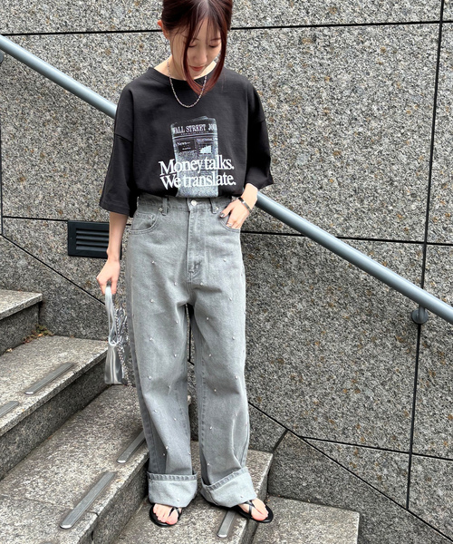 「ISOOK」 半袖Tシャツ FREE ホワイト レディース_画像4