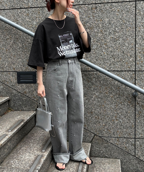 「ISOOK」 半袖Tシャツ FREE ホワイト レディース_画像8