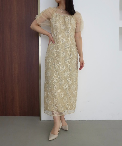 「Dorry Doll」 半袖ワンピース MEDIUM イエロー レディースの画像