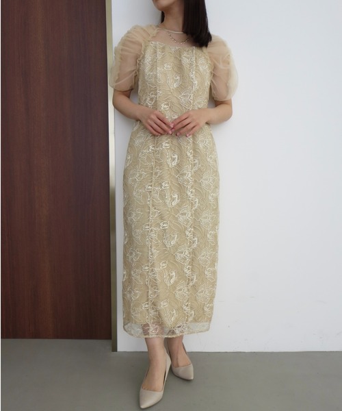 「Dorry Doll」 半袖ワンピース MEDIUM イエロー レディースの画像